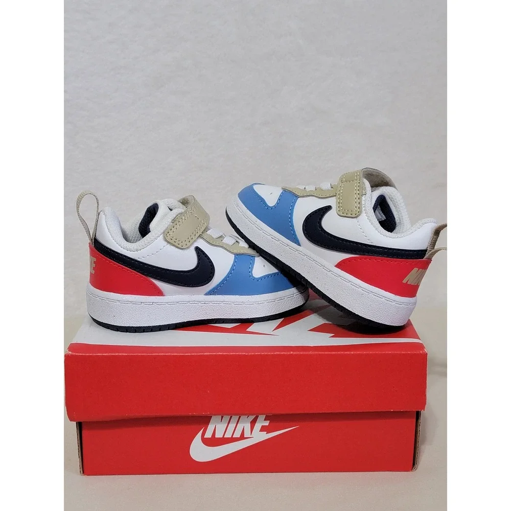 Toddler's Nike Court Borough Low Recraft, Blue/White/Red, Size 4C,‎ NWT - Picture 6 of 10